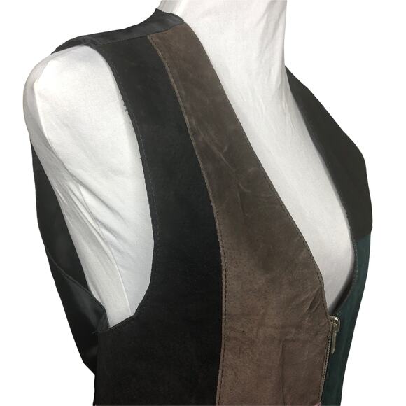 Color Block Suede Vest - Size Small - Picture 6 of 8